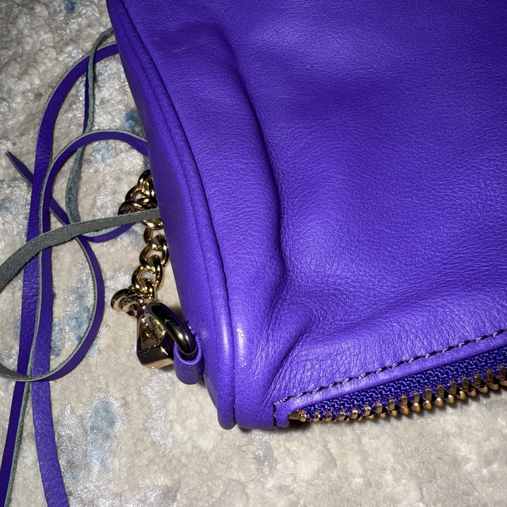 Rebecca Minkoff Purple Zipper MAC Crossbody Bag with Gold Chain extra tassels - Picture 6 of 6